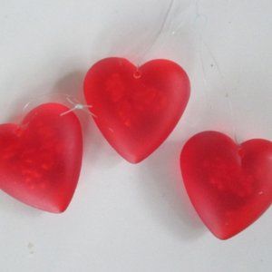 Vintage Valentine Heart Ornaments set of 3